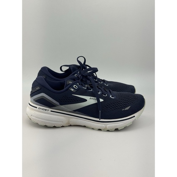 Brooks Shoes - Brooks Womens Ghost 15 1203801B450 Blue White Running Shoes Sneakers Size 7.5